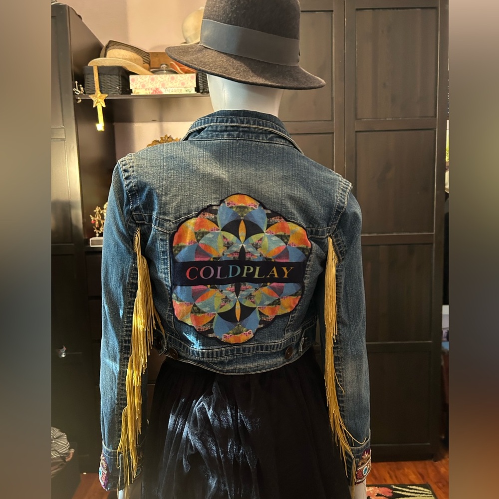 Handcrafted  Up cycled Coldplay jacket